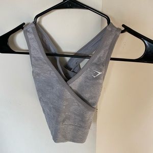 GYMSHARK Camo Seamless Sports Bra